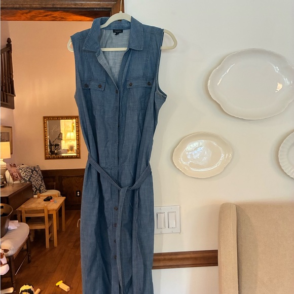 Talbots Denim Blue Button-Up Dress - Picture 2 of 3